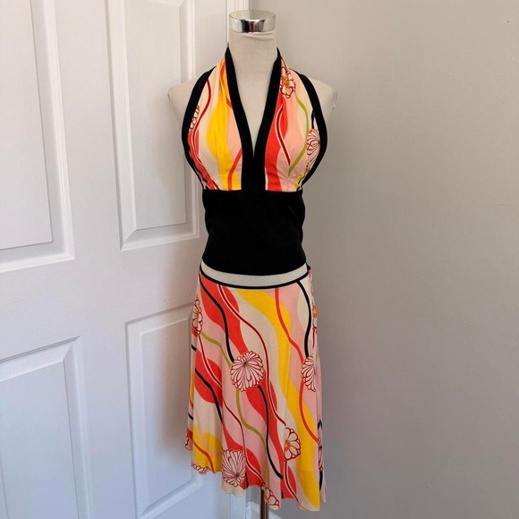 Trina Turk Dresses & Skirts - MULTICOLOR TRINA TURK HALTER NECK AND ASYMMETRICAL MIDI SKIRT SET